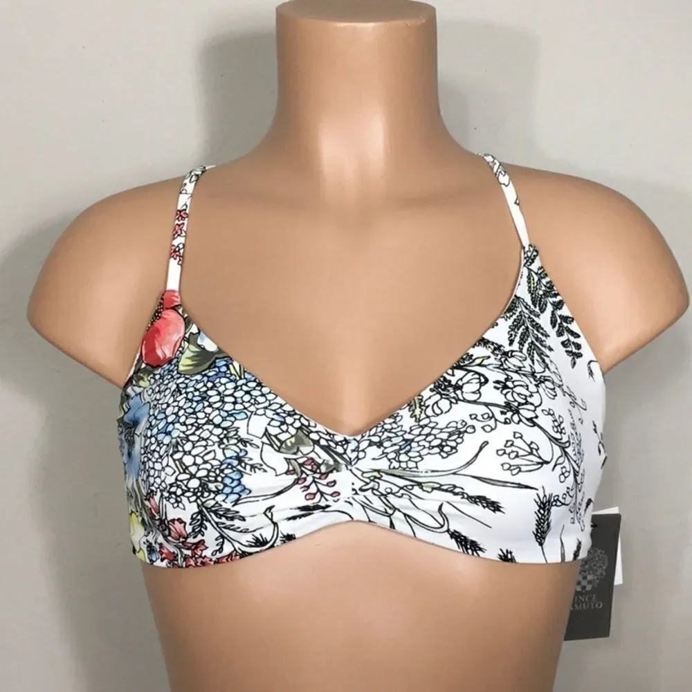Vince Camuto reversible floral bikini top. NWT